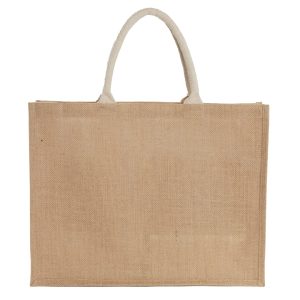 Sac cabas en jute avec poche en coton recyclé